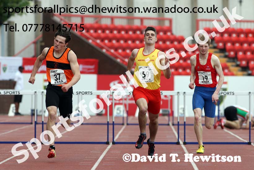 Senior boys 400 metres hurdles, 2015 English Schools, Gateshead. Photo: David T. Hewitson/Sports for All Pics
